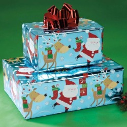 Holiday Foil Rolled Gift Wrap