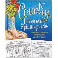 Country Hidden Word & Picture Puzzles Book