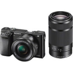 Sony ILCE6000Y/B Mirrorless Camera Two Lens Kit Incl. 16-50mm and 55-210mm