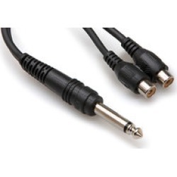 HOSA 1/4 in TS to Dual RCAF Y Cable