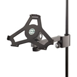 K&M iPad Mini Stand Holder Clamps on to Mic Stand