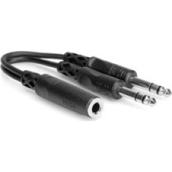 HOSA 1/4 in TRSF to Dual 1/4 in TRS Y Cable