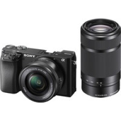 Sony Alpha 6100 Y/B Mirrorless Camera w/ 16-50mm and 55-210mm Lenses