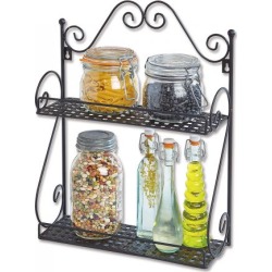 Black 2-Tier Metal Rack