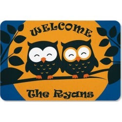 Halloween Owls Personalized Doormat