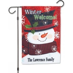 Winter Welcome Personalized Garden Flag