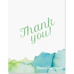 Personalized Watercolor Thank You Cards - Light Stock