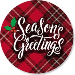 Diecut Plaid Greetings Seals