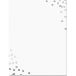 Silver Confetti Letter Papers