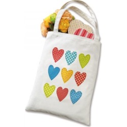 Canvas Hearts Tote Bag