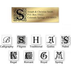 Monogram Gold Foil Address Labels - 96 Count Sheets