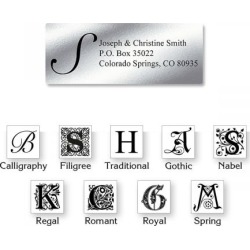 Monogram Silver Foil Address Labels - 96 Count Sheets
