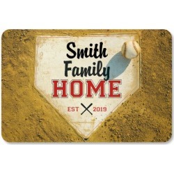 Home Plate Personalized Doormat