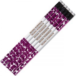Pink Leopard #2 Hardwood Personalized Pencils