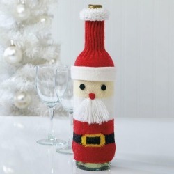 Knit Santa Bottle Cover