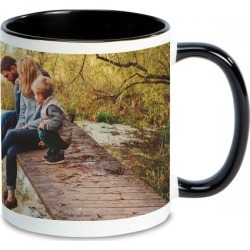 Panoramic Ceramic Photo Mug - Black Handle