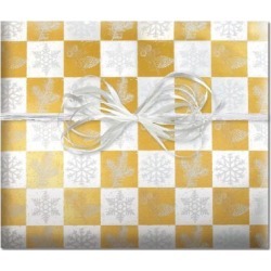 Shimmer Snowflake Pine Foil Rolled Gift Wrap