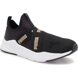 Puma Women's Wired Running Slip-On Sneaker in Black/Puma Team Gold Size 6 Medium