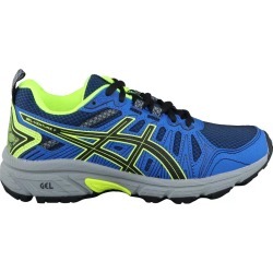 Asics Youth Boy's Gel Venture 7 Sneaker Shoes in Blue/Neon Yellow Medium