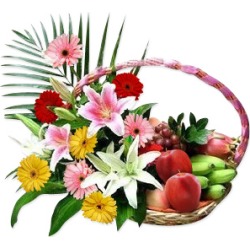 Flowers & Fruit Basket