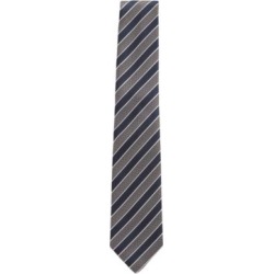 HUGO BOSS - Italian Made Tie In Diagonal Stripe Silk Jacquard - Dark Blue