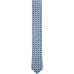 HUGO BOSS - Italian Made Tie In Pure Cotton With Printed Flowers - Light Blue