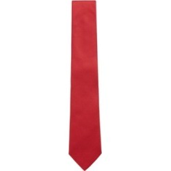 HUGO BOSS - Italian Made Tie In Jacquard Woven Silk - Red