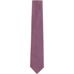 HUGO BOSS - Italian Made Tie In A Micro Patterned Silk Blend - Dark pink