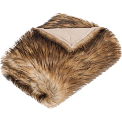 Safavieh Warm Brown Faux Raccoon Throw Blanket found on Bargain Bro from Lamps Plus for USD $151.93
