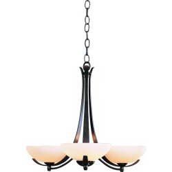 Hubbardton Forge Dark Smoke Opal Three Light Chandelier found on Bargain Bro from Lamps Plus for USD $1,168.73