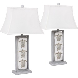 Antigua Gray Turtle Rectangular Table Lamps Set of 2 found on Bargain Bro Philippines from Lamps Plus for $299.11