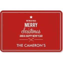 We Wish You Christmas Personalized Doormat