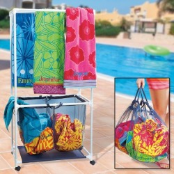 Rolling Towel Rack & Hamper