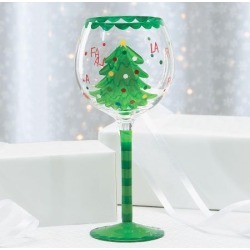 Christmas Tree Wine Glass
