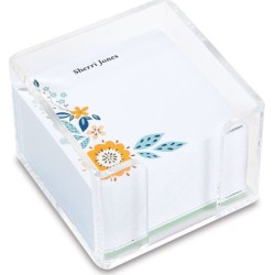 Personalized Scattered Flowers Notes in a Cube
