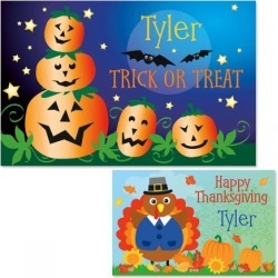 Jack-o'-Lanterns Personalized Placemat