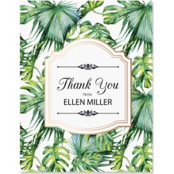 Palm & Gold Personalized Thank You Cards - Light Stock