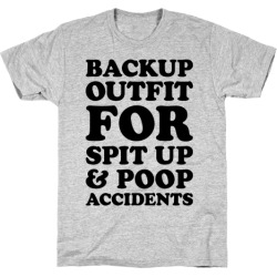 LookHUMAN Backup Outfit For Spit Up & Poop Accidents Gray Mens/Unisex Cotton T-Shirt - Size 2x-large found on Bargain Bro from LookHUMAN for USD $16.71
