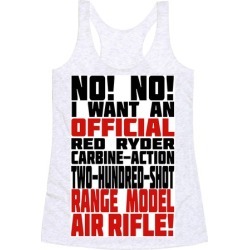 OFFICIAL RED RYDER CARBINE ACTION TWO HUNDRED SHOT RANGE MODEL AIR RIFLE Racerback Tank from LookHUMAN