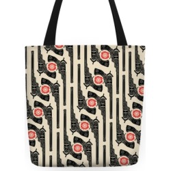 Supernatural Colt Revolver Pattern Tote Bag from LookHUMAN