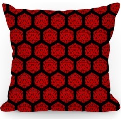D20 Pillow (Red Dice) Throw Pillow from LookHUMAN