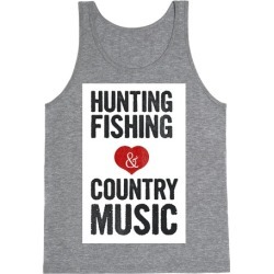 Hunting Fishing & Country Music (Womens) Tank Top from LookHUMAN