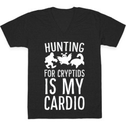 Hunting for Cryptids is my Cardio V-Neck T-Shirt from LookHUMAN