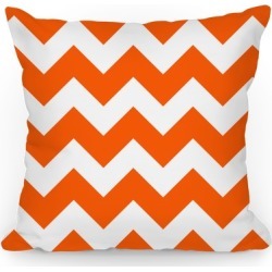 Chevron Pillow (Tangerine) Throw Pillow from LookHUMAN