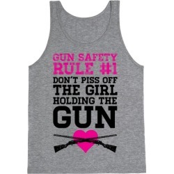 Gun Safety Rule #1 Tank Top from LookHUMAN