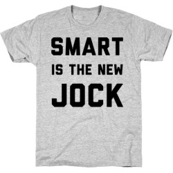 LookHUMAN Smart is the New Jock Gray Mens/Unisex Cotton T-Shirt - Size 2x-large found on Bargain Bro from LookHUMAN for USD $16.71