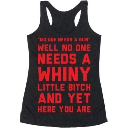 No One Needs A Gun Racerback Tank from LookHUMAN