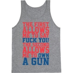 F You Own A Gun Tank Top from LookHUMAN