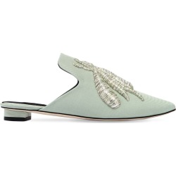 10mm Spider Embroidered Twill Mules
