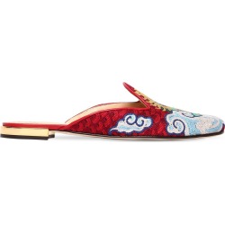 10mm Dragon Embroidered Canvas Mules